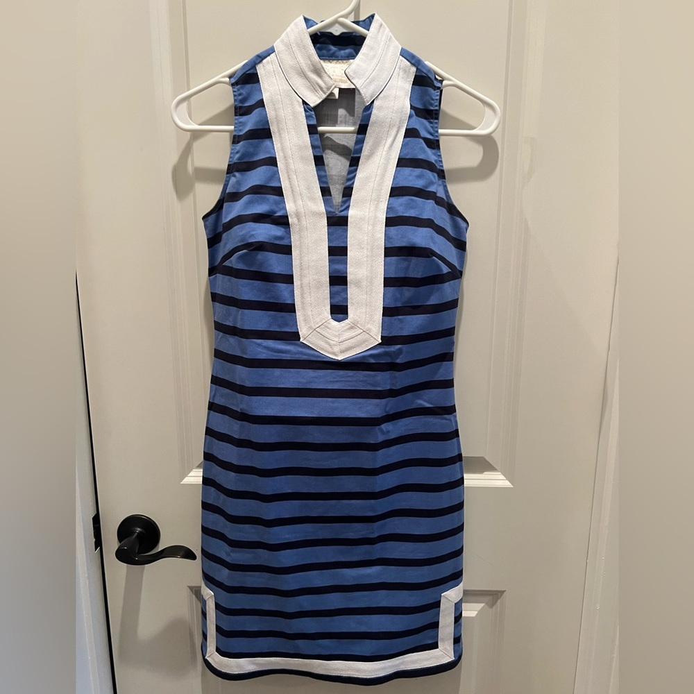 Sail To Sable Cotton Shift Dress Trim Size:XXS